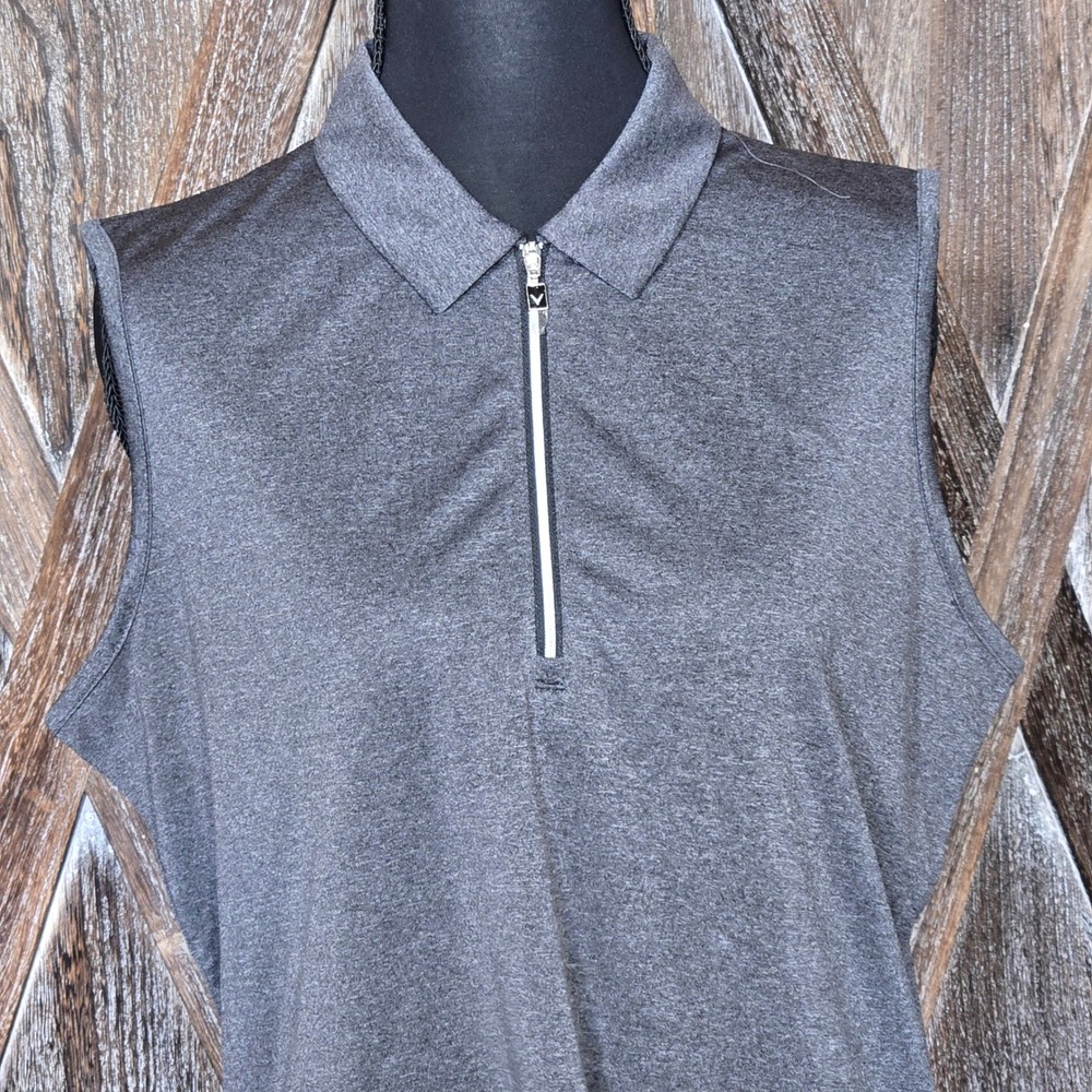 Callaway Womens Opti-Dri Sleeveless Golf Polo Shirt Black‎ Heather L CGKSB0D8OF